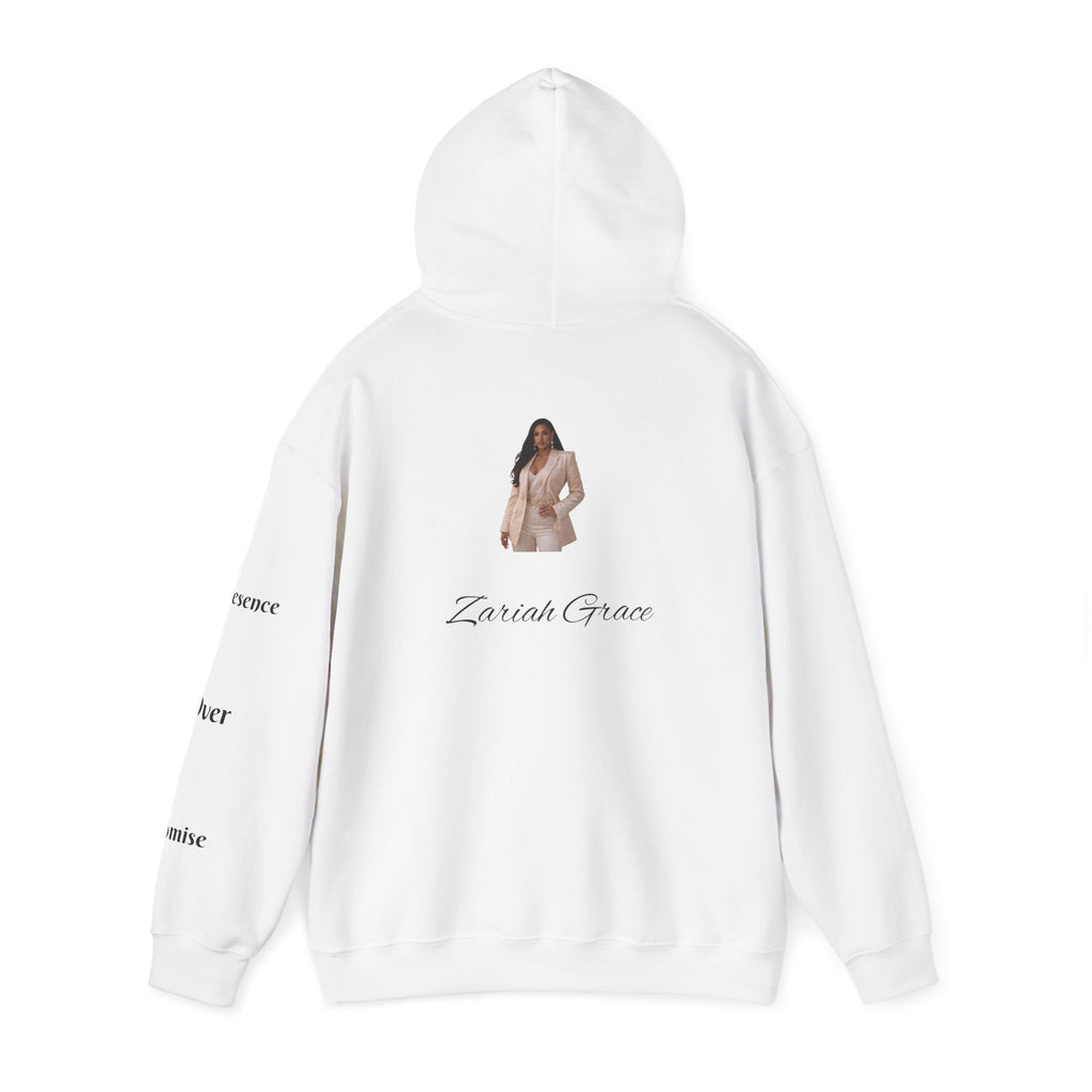 The Way You Show Up Matters Hoodie | Inspirational Text and Minimal Portrait Back
