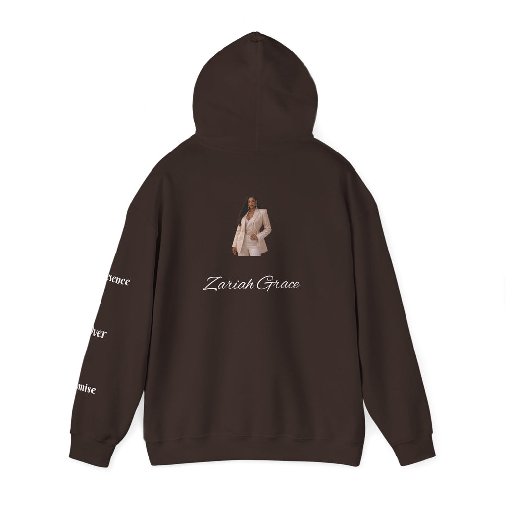 The Way You Show Up Matters Hoodie | Inspirational Text and Minimal Portrait Back