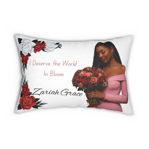 Zariah Grace Lyric Spun Polyester Lumbar Pillow | R&B Indie Soul Fan Merch | Cozy Music Home Decor | Artist Song Lyrics Throw Pillow