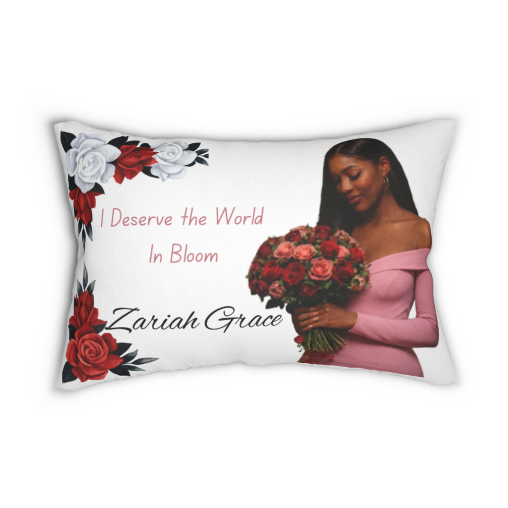 Zariah Grace Lyric Spun Polyester Lumbar Pillow | R&B Indie Soul Fan Merch | Cozy Music Home Decor | Artist Song Lyrics Throw Pillow