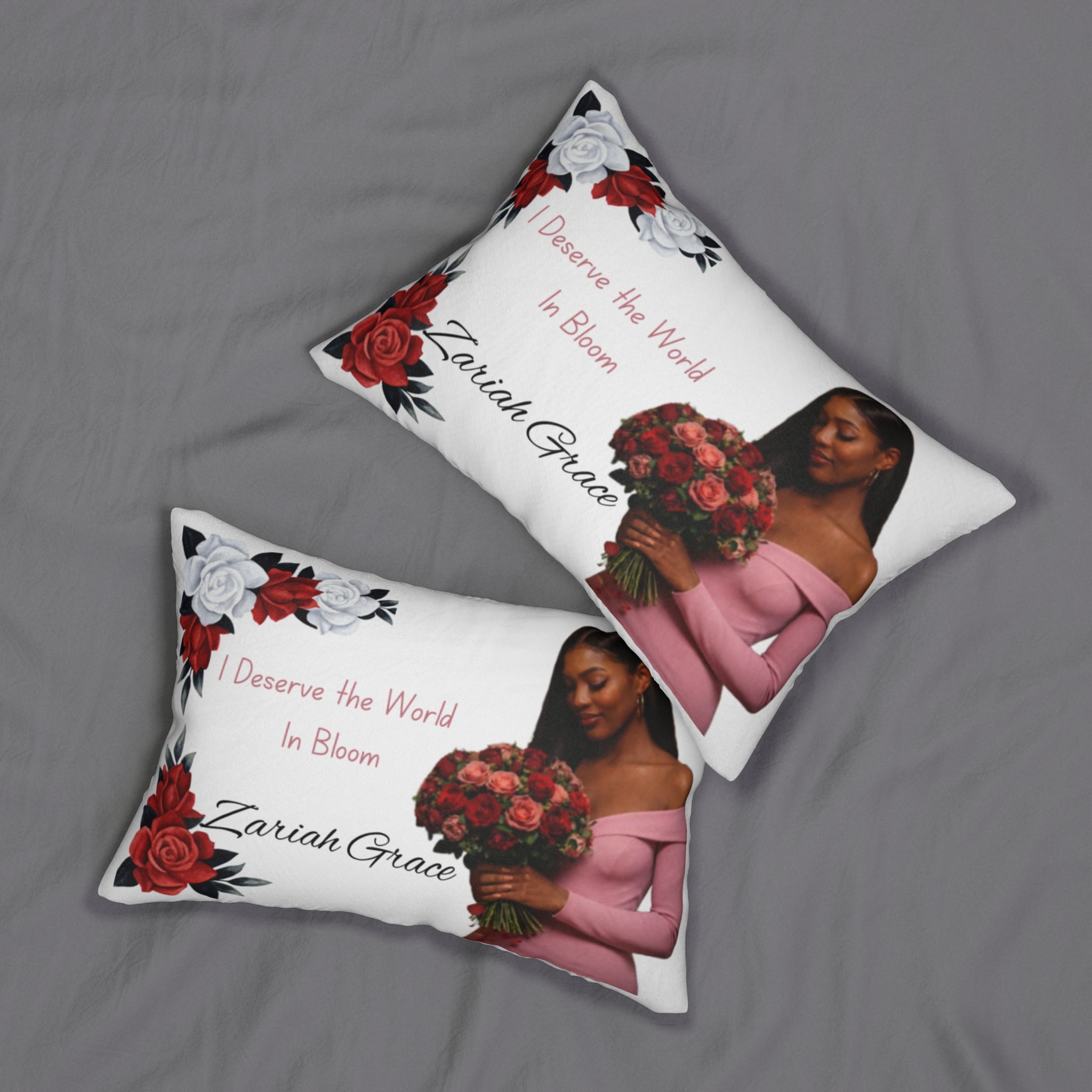 Zariah Grace Lyric Spun Polyester Lumbar Pillow | R&B Indie Soul Fan Merch | Cozy Music Home Decor | Artist Song Lyrics Throw Pillow