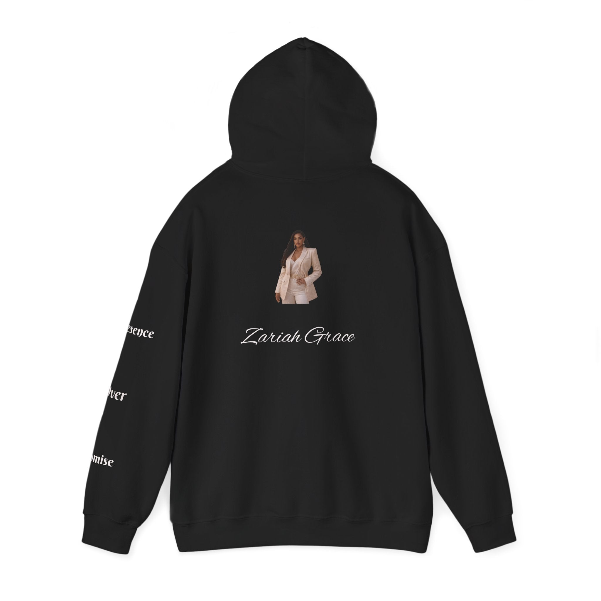 The Way You Show Up Matters Hoodie | Inspirational Text and Minimal Portrait Back
